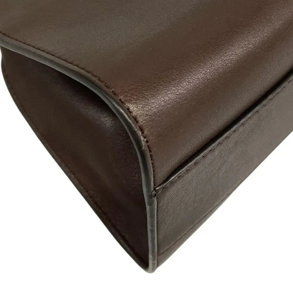 The Row Peggy Clutch Bag W1774 L72 CHESTNUT ANS (Dark Brown) - Picture 6 of 16